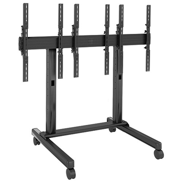 Picture of 3x1 Micro-adjustable Large Freestanding Video Wall Mount Cart, Portrait
