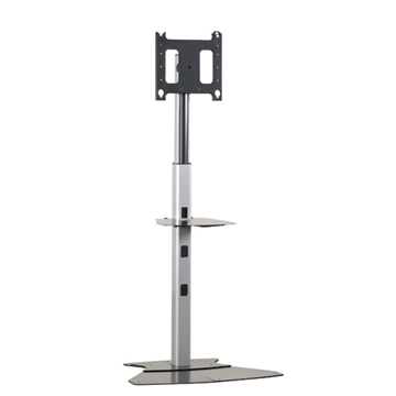 Picture of Medium Flat Panel Floor AV Stand for 30 to 55" Display, Universal Interface Bracket, Silver