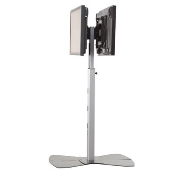 Picture of Medium Flat Panel Dual Display Floor Stand with Interface, Silver