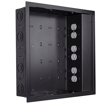 Picture of In-wall Storage Box with 6 Receptacle Filter and Surge, Black