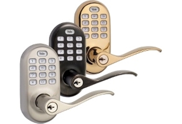 Picture of Yale#174; Wireless Lever Lock w/infiNET EX#174; and Pushbutton Keypad, Satin Nickel