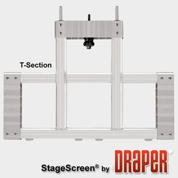 Picture of StageScreen Top T-Section (silver), 24" x 24", Black Base