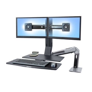 Picture of WorkFit-A Dual LCD Monitor Sit-Stand with Worksurface+