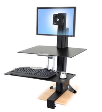 Picture of WorkFit-S Sit-Stand Workstation (Polished Aluminum/Black)