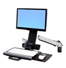 Picture of StyleView#174; Sit-Stand Combo System with Medium CPU Holder (polished aluminum)