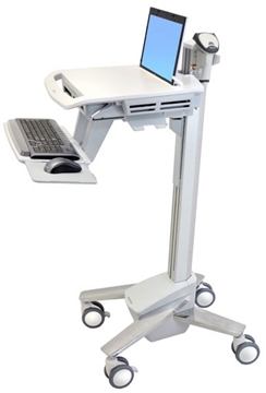 Picture of SV40 Non-powered StyleView EMR Laptop Cart (White, Grey and Polished Aluminum)