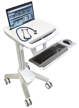 Picture of Non-powered StyleView EMR Laptop Cart (White, Grey and Polished Aluminum)