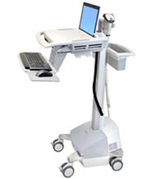 Picture of SLA Powered StyleView EMR Laptop Cart (White, Grey and Polished Aluminum)