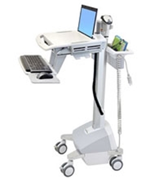 Picture of LiFe Powered StyleView EMR Laptop Cart (White, Grey and Polished Aluminum)