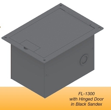 Picture of FL-1300 Series Floor Box with Hinged Door, Black Sandtex
