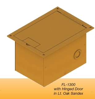 Picture of FL-1300 Series Floor Box with Hinged Door, Light Oak Sandtex