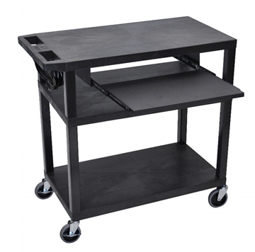Picture of 34" Presentation Cart with 3 Shelves, Black