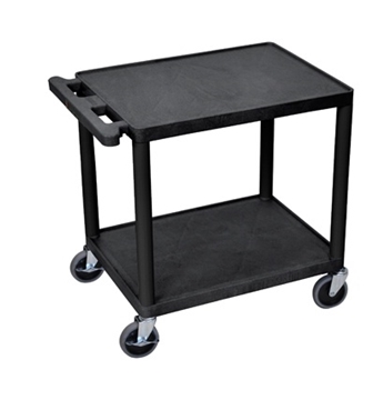 Picture of 26" Presentation AV Cart with 2 Shelves and 3-outlet 15ft Cord, Black