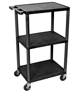 Picture of 42" Presentation AV Cart with 3 Shelves, Black