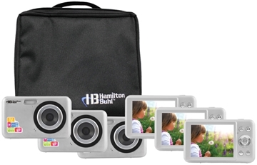 Picture of Camera Explorer Kit, Six 5MP Digital Cameras with Flash and 2.4" LCDs, Nylon Carry Case