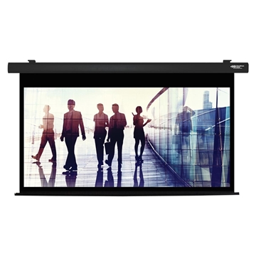 Picture of 92" Diagonal Electric Projector Screen, HDTV Format, Matte White Fabric, Black