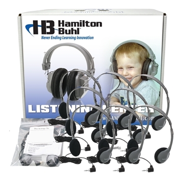 Picture of Lab Pack, 12 HA2 Personal Headphones in a Laminated Cardboard Carry Case
