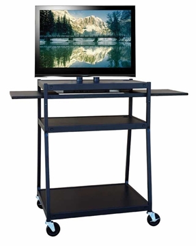 Picture of Wide Body Flat Panel TV Cart with Two Side Pull-Out Shelves