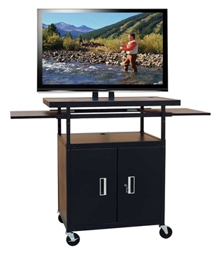 Picture of Flat Panel AV Cart with Locking Cabinet Adjustable 34quot; to 54quot;