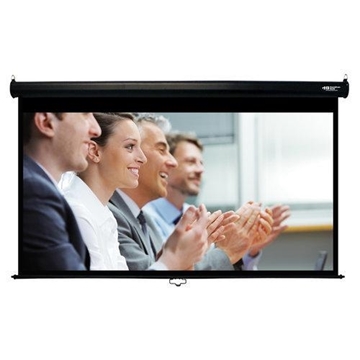 Picture of 92" Manual Projection Screen, HDTV Format, Matte White Fabric, Black