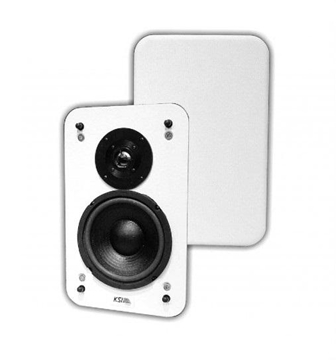 Picture of Retrofit Wall and Ceiling Mount Loudspeaker with White Fabric Grille
