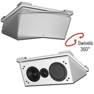 Picture of 100W 2#215;2 Grid Directional Firing Ceiling Mount Loudspeaker with Duraflake Fire Rated Particle Board, White