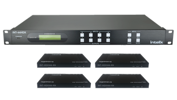 Picture of 4 x 4 HDBaseT/HDMI Matrix Switcher with 4x 100M HDBaseT Receivers, 4K, HDCP 2.2 and PoH