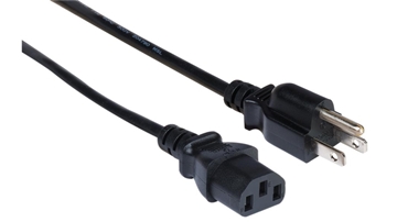 Picture of 1' Economy UL Listed NEMA 5-15P to IEC 60320 C13 18AWG 10A Power Cord