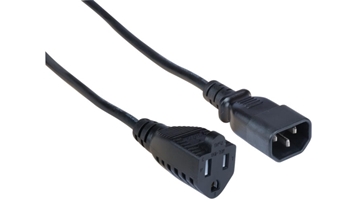 Picture of 1' Economy UL Listed NEMA 5-15P to IEC 60320 C14 18AWG 10A Power Cord