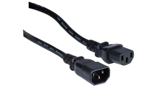 Picture of 3' Economy UL Listed IEC 60320 C13 to IEC 60320 C14 16AWG 13A Power Cord