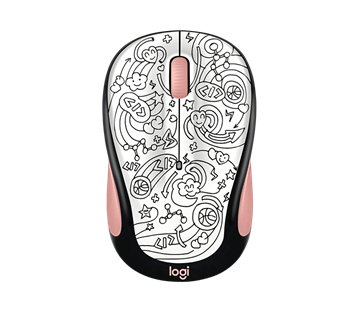 Picture of Doodle Collection M325C Wireless Mouse, Brainstorm Peach