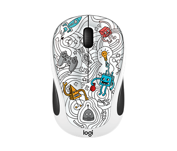 Picture of Doodle Collection M325C Wireless Mouse, Techie White