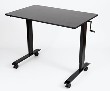 Picture of 48" High Speed Crank Adjustable Stand Up Desk, Black Oak