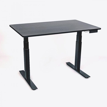 Picture of 48 3-Stage Dual Motor Electric Stand Up Desk, Black/Black Oak