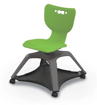 Picture of 30.4"H x 25.6"W x 25.6"D Enroll Featuring Hierarchy Tablet Chair, No Arms, Tablet Arm + Glides