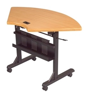 Picture of 1/4 Round Flipper Table, Teak