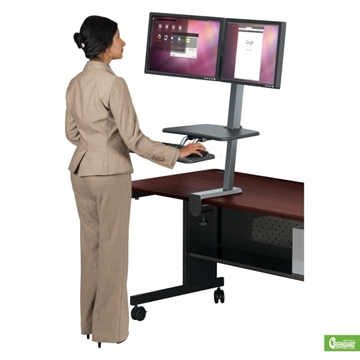 Picture of Up-Rite Desk Mounted Sit/Stand Workstation with Single Monitor Mount