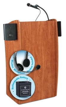 Picture of Oklahoma Sound Vision Lectern with Sound, Rechargeable Battery and Wireless Headset Mic
