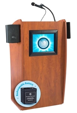 Picture of Oklahoma Sound Vision Floor Lectern with Sound, Digital Display and Rechargeable Battery