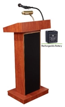 Picture of Oklahoma Sound Orator Lectern and Rechargeable Battery, Cherry