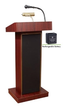 Picture of Oklahoma Sound Orator Lectern and Rechargeable Battery, Mahogany