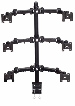 Picture of 3 Dual Display Arms on 42" Tube with Clamp Base