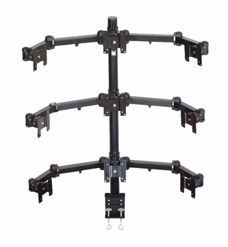 Picture of 3 Triple Display Arms on 42" Tube with Clamp Base