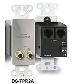 Picture of Active Two-Pair Receiver - Twisted Pair Format-A - Stainless - stereo phono jack outputs