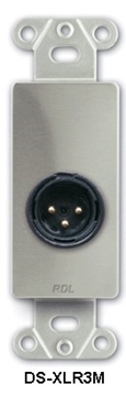 Picture of XLR 3-pin Male Jack on D Plate - Solder type