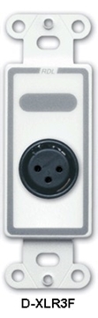 Picture of XLR 3-pin Female Jack on Decora Wallplate, Solder type