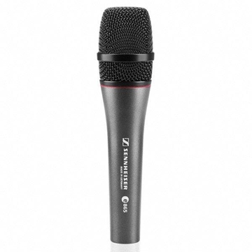 Picture of e 865 - Handheld microphone (supercardioid, condenser) with  3-pin XLR-M. Includes (1) MZQ 800 clip  (1) carrying pouch (11.6 oz)