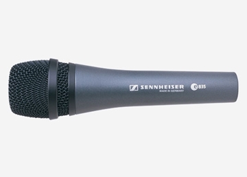 Picture of e 835 - Handheld microphone (cardioid, dynamic) with 3-pin XLR-M. Includes (1) MZQ 800 clip  (1) carrying pouch (11.6 oz)