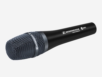 Picture of e 965 - Handheld microphone (cardioid/supercardioid true condenser) with switchable pre-attenuation (-10 dB), low cut switch, 3-pin XLR-M  48 V phantom power. Includes (1) MZQ 800 clip  (1) carrying pouch.