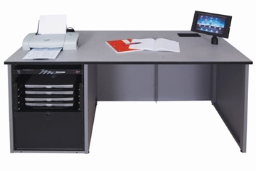 Picture of 36"H Instructor Media Console with Triple Worksurface